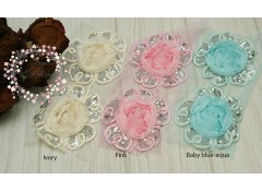 Sequin Flower Applique, ROUND, 9.5cm, Pack of 2